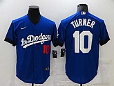 Dodgers 10 Justin Turner Royal 2021 City Connect Cool Base Jersey,baseball caps,new era cap wholesale,wholesale hats